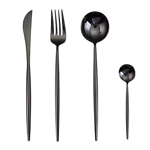 Premium 18/10 Stainless Steel Gold Cutlery Set - 24-Piece Shiny Boho Dinnerware with Forks, Knives & Spoons | Elegant Tableware for Wedding, Restaurant & Home Decor | Durable Smooth Gold Silverware Set for Daily Use & Special Occasions