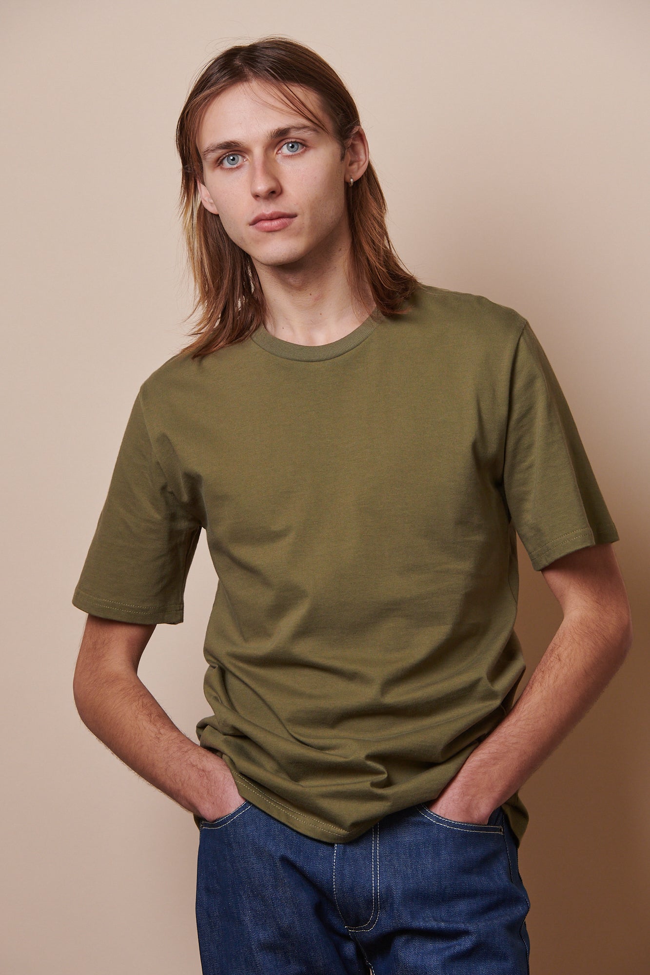 Men's Short Sleeve T-Shirt - Olive Green Casual Cotton Tee for Summer Outfits & Everyday Wear