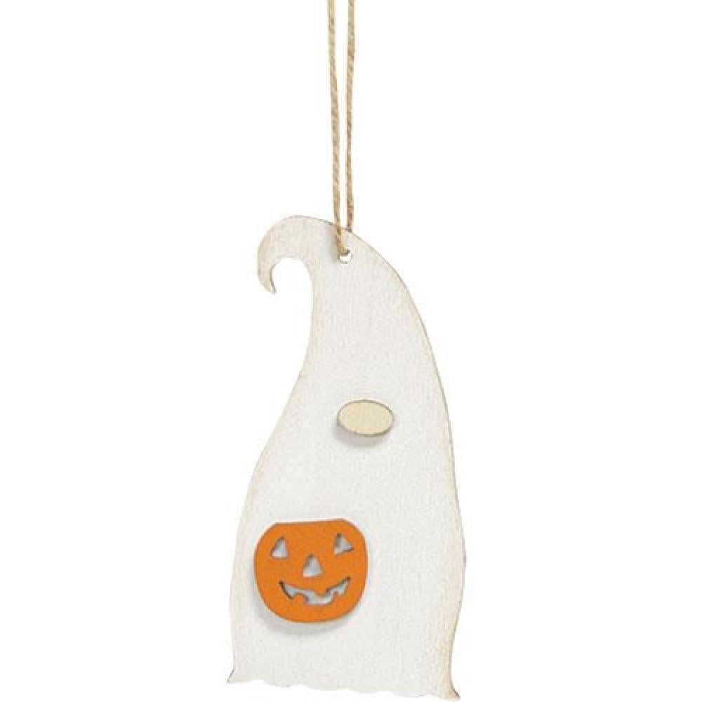 Spooky Ghost Gnome with Jack O'Lantern Halloween Ornament - Perfect for Outdoor Decor, Garden Display, and Halloween Party Decoration
