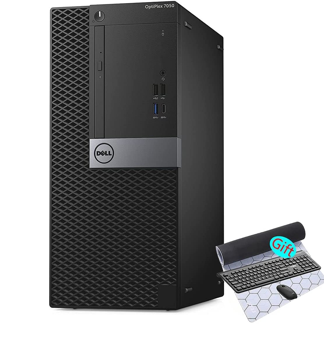 Refurbished Dell OptiPlex 7050 Mini Tower Desktop - Intel Core i7-7700 Processor (Up to 4.2GHz), 32GB DDR4 RAM, 512GB NVMe SSD + 2TB HDD, WiFi 6 (AX200), Bluetooth, Windows 10 Pro - Dual Monitor Support with Wireless Keyboard & Mouse - Perfect for Home Office, Business Workstations & Gaming Setups