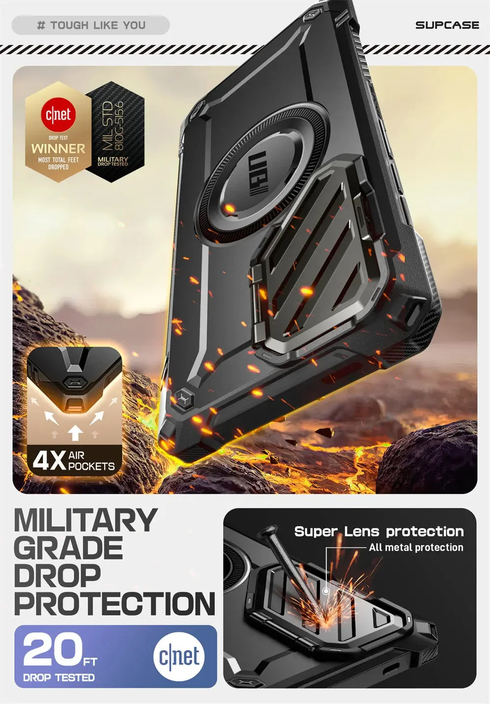 Samsung Galaxy S25 Ultra SUPCASE UB Mag XT Heavy Duty Rugged Case with Kickstand - Shockproof Protection for Outdoor, Work & Daily Use