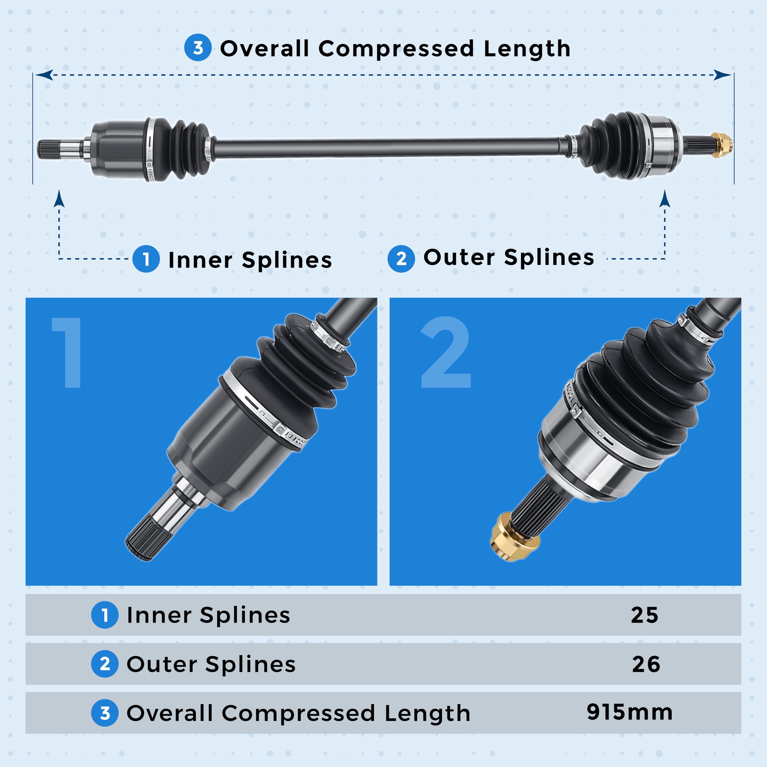 Bodeman Front Right Passenger Side CV Axle Drive Shaft Assembly for 2006-2013 Honda Civic 1.8L Automatic Transmission - Replacement Part for Smooth Ride & Vehicle Maintenance