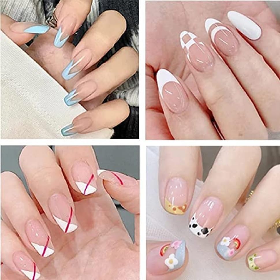 AZRMOH Clear Silicone Nail Art Stamper with Scraper - Transparent French Nail Stamper for Precise DIY Manicure - Perfect for Home Nail Design & Professional Salon Use (2-Pack)