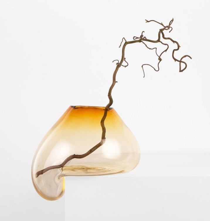 Noom Gutta Vase - Modern Ceramic Flower Vase for Home Decor, Wedding Centerpieces & Office Desk Accessories