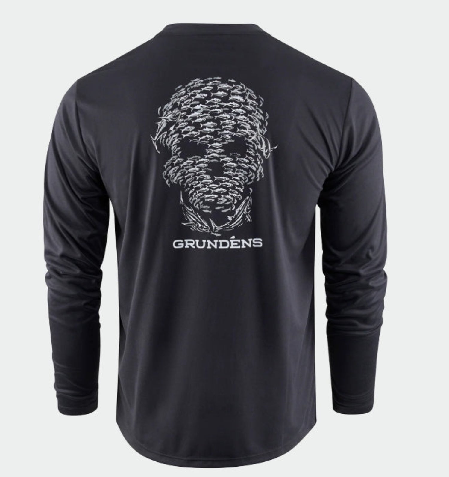 Grundens Men's Bait Ball Graphic Long Sleeve Performance Fishing Shirt - Moisture Wicking UV Protection for Outdoor Fishing & Boating Activities