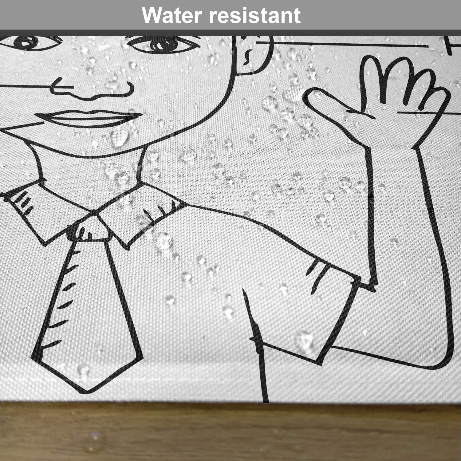 Ambesonne 4-Pack Science-Themed Placemats - 5 Senses Monochrome Sketch Design, Washable Fabric Table Mats for Dining Room, Kitchen & Office (Standard Size, Black & White) - Perfect for Science Lovers, Teachers & Nerdy Home Decor