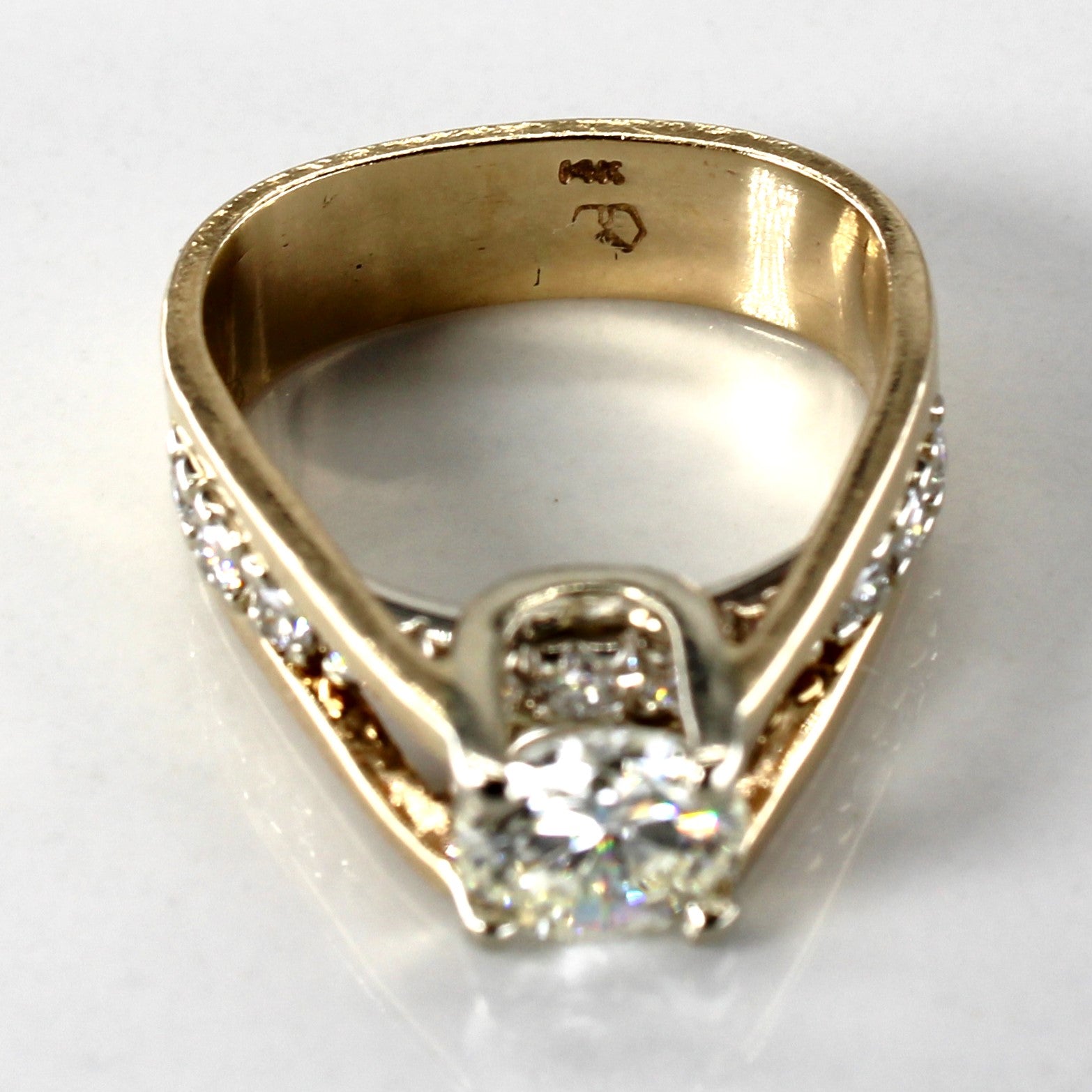 1.37ctw Solitaire Diamond Ring with Accents | SI1/SI2 I/J Clarity | Size 5.5 | Elegant Engagement & Wedding Jewelry for Women