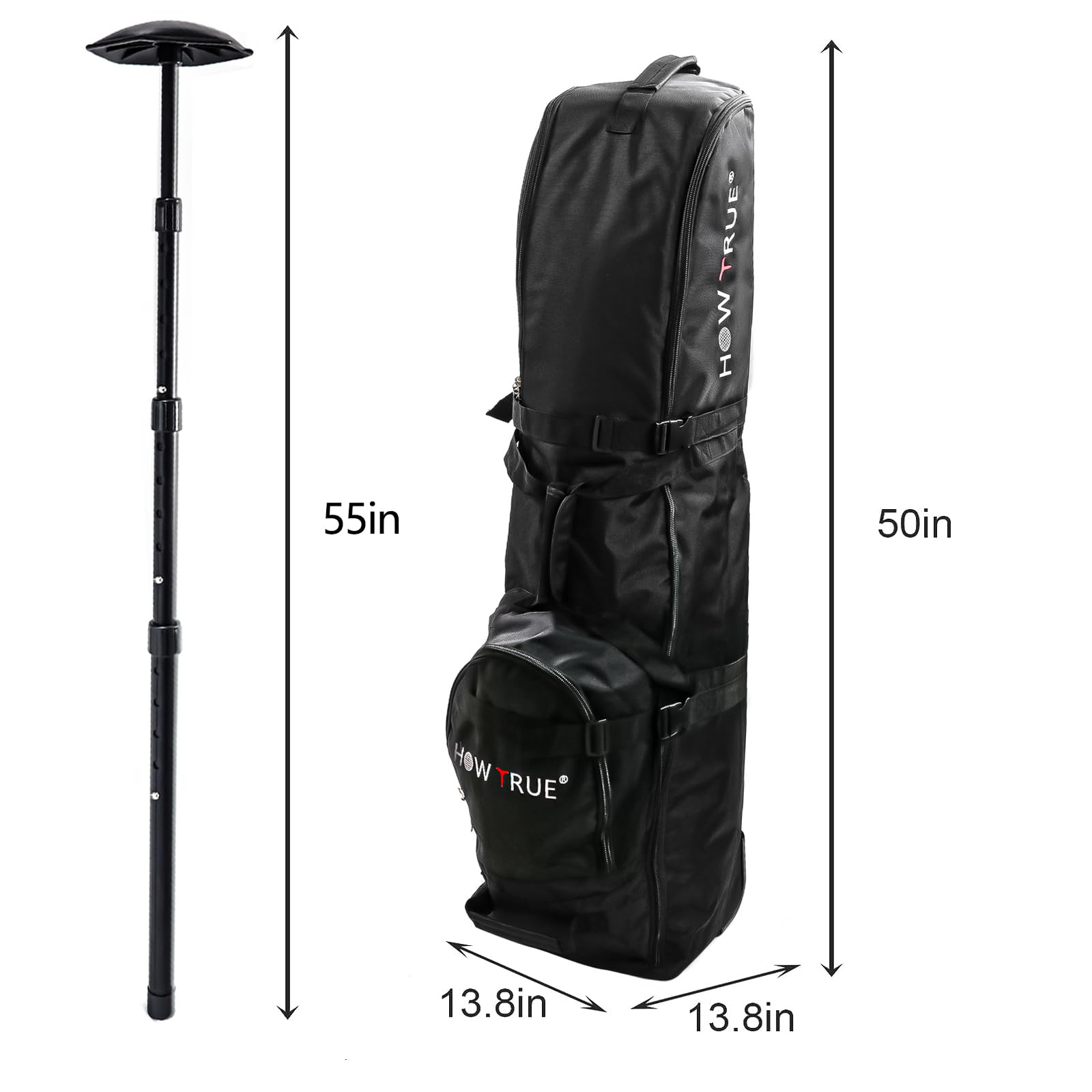 Premium 1680D Polyester Golf Travel Bag with Wheels & Support Rod - Airline Approved for Safe Equipment Protection - Perfect for Air Travel & Golf Vacations