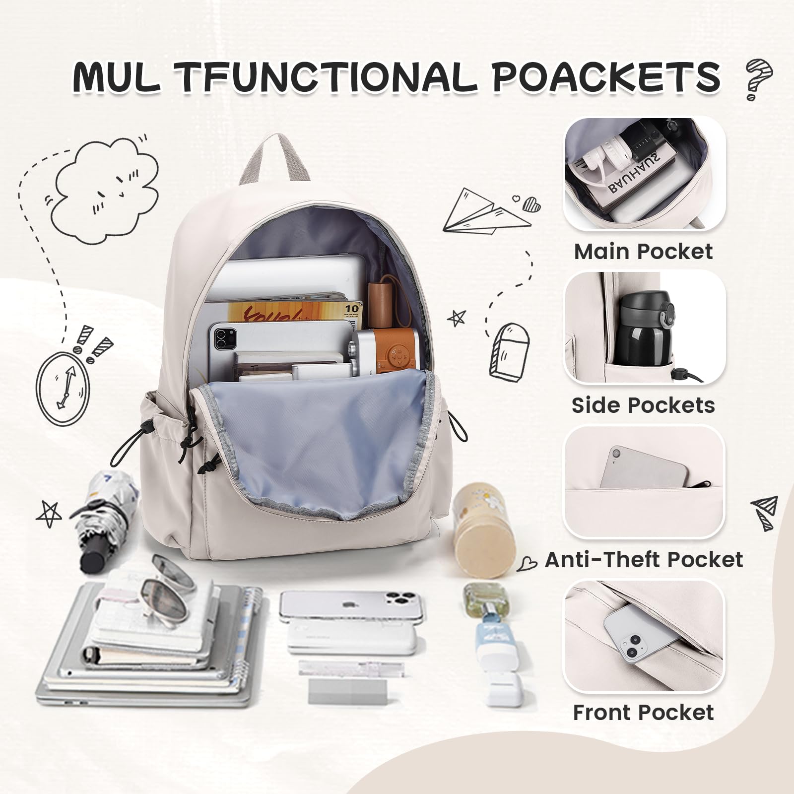 Women's Waterproof Gym Backpack - Foldable Sports Bag for Yoga & Travel