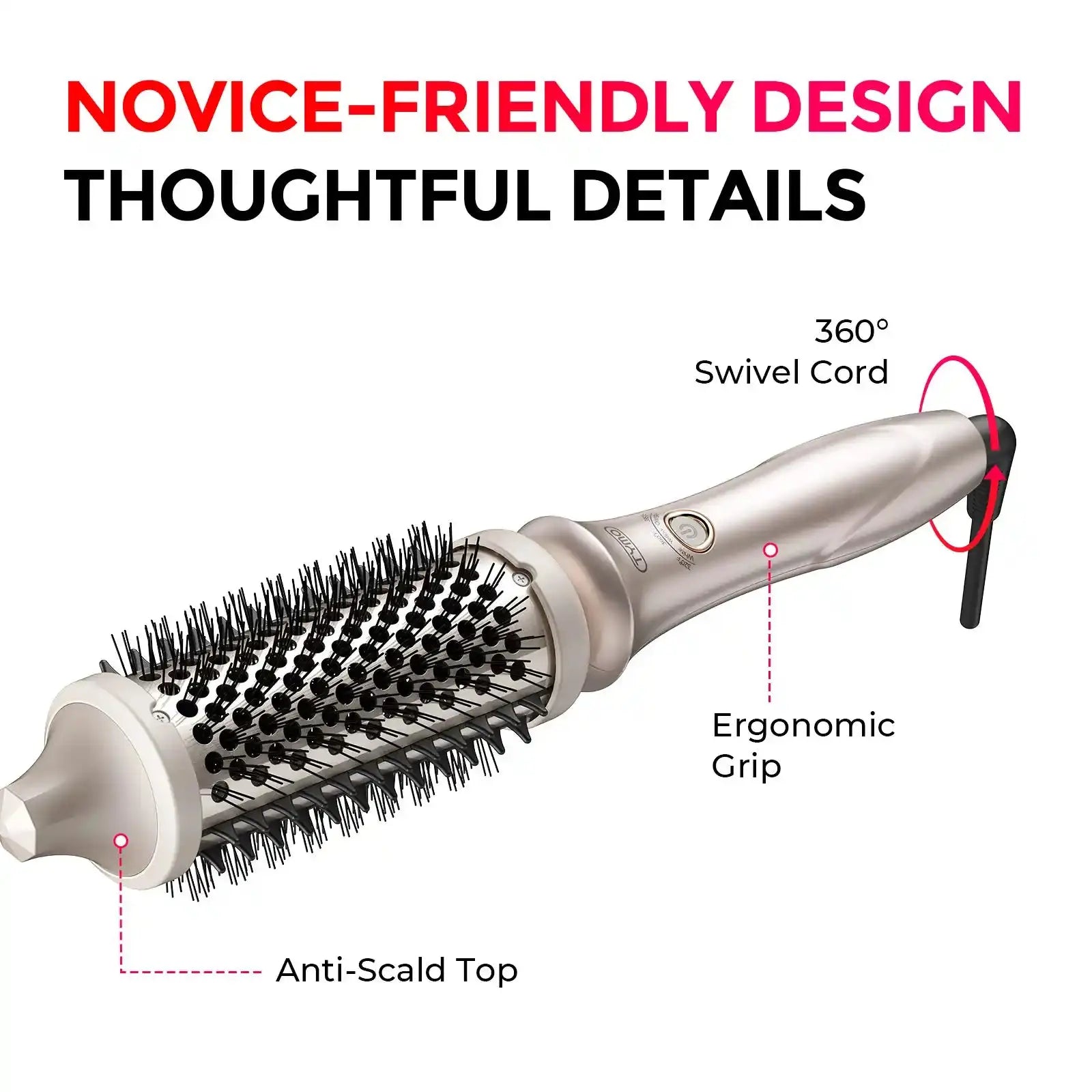 TYMO StylePro Hair Straightener Brush - 2-in-1 Flat Iron & Styler for Smooth, Frizz-Free Hair | Perfect for Home Use, Travel & Salon Styling