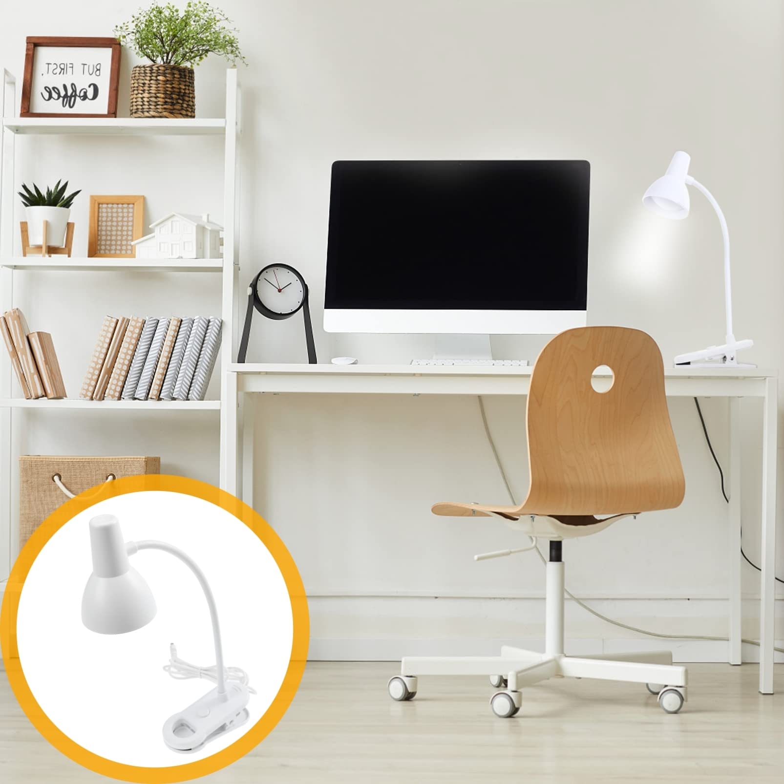 Uonlytech Adjustable Gooseneck Clip-On Reading Light - Eye Protection Desk Lamp for Office, Study, Bedside, Headboard & Video Conference - Perfect for Books, Laptops & Nighttime Reading