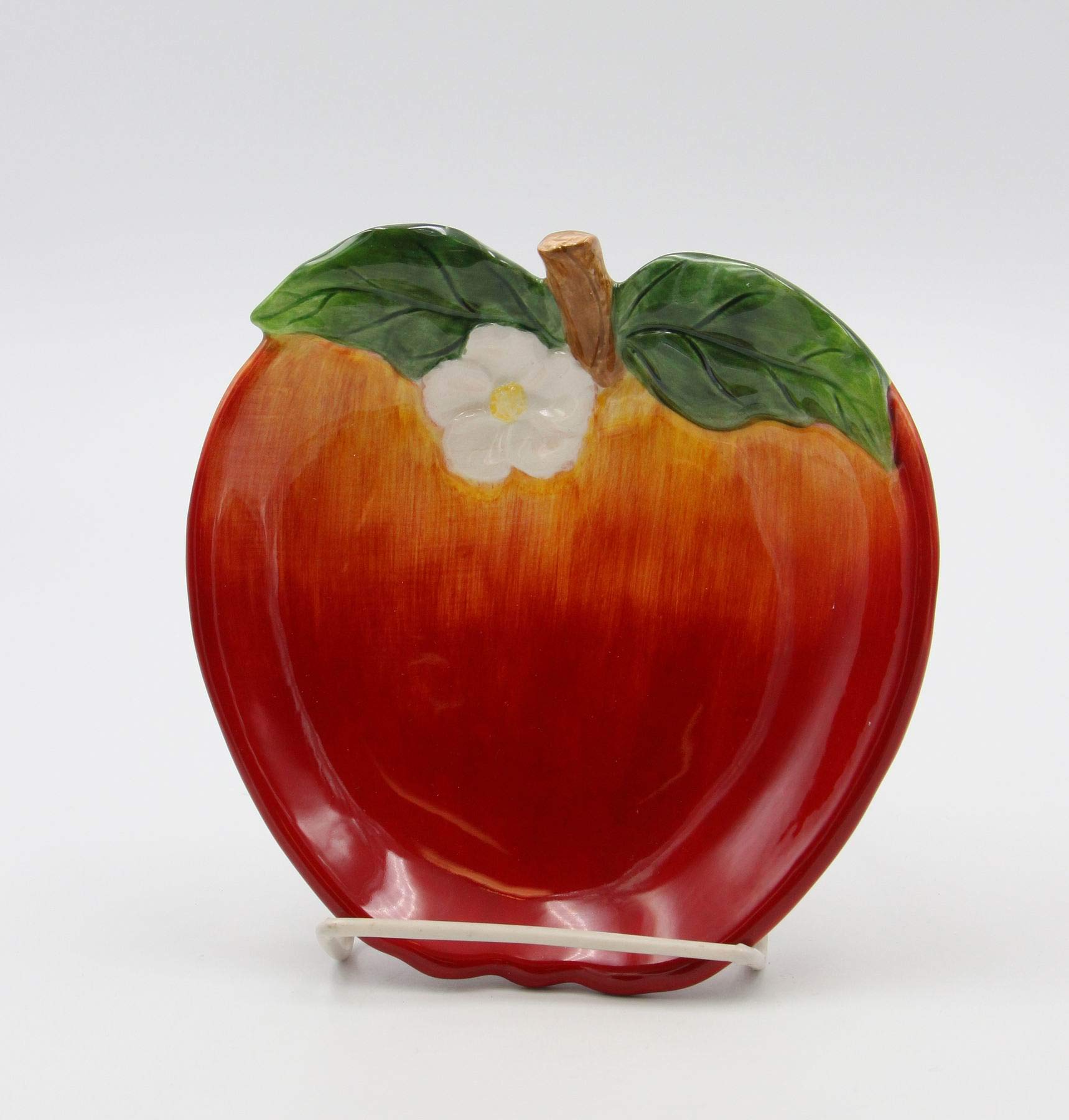 Premium Ceramic Red Apple Dessert Plates Set of 2 - 6 Inch Candy Dish for Cake, Pastry, Fruit & Snacks - Perfect for Parties, Tea Time & Home Decor