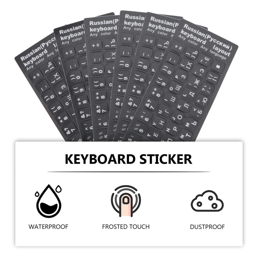 5-Pack Spanish Keyboard Stickers - PVC Letter Labels for Laptop & Computer Keyboards | Durable Alphabet Stickers for Language Learning & Typing Practice (Ideal for Students, Travelers & Multilingual Users)