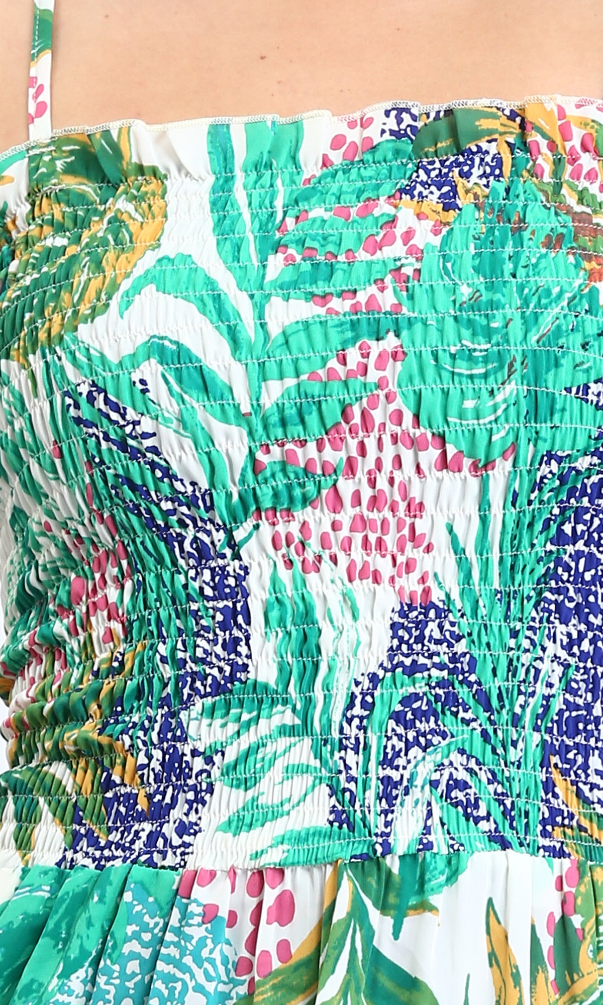 Square Neck Spaghetti Strap Dress for Women - Green Summer Flowy Midi Dress - Perfect for Beach, Vacation & Date Night