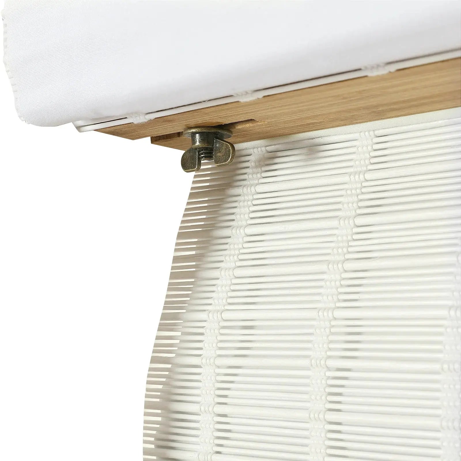 Sybil Bamboo Roman Shade - Natural Beige & White Window Treatment for Living Room, Bedroom & Office | Eco-Friendly Roller Blind for Privacy & Sun Protection