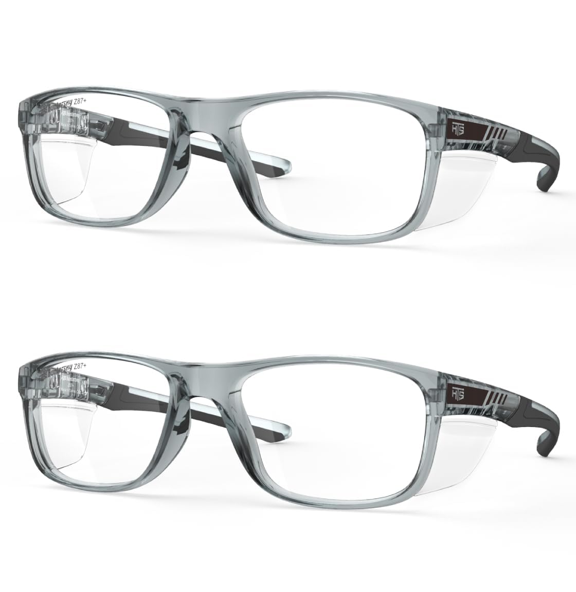 HTS HUNTERSKY 2-Pack P11 Crystal Clear Safety Glasses for Women & Men with Side Shields - ANSI Z87.1 Certified, Anti-Scratch & Anti-Fog - Ideal for Construction, Lab Work, and DIY Projects