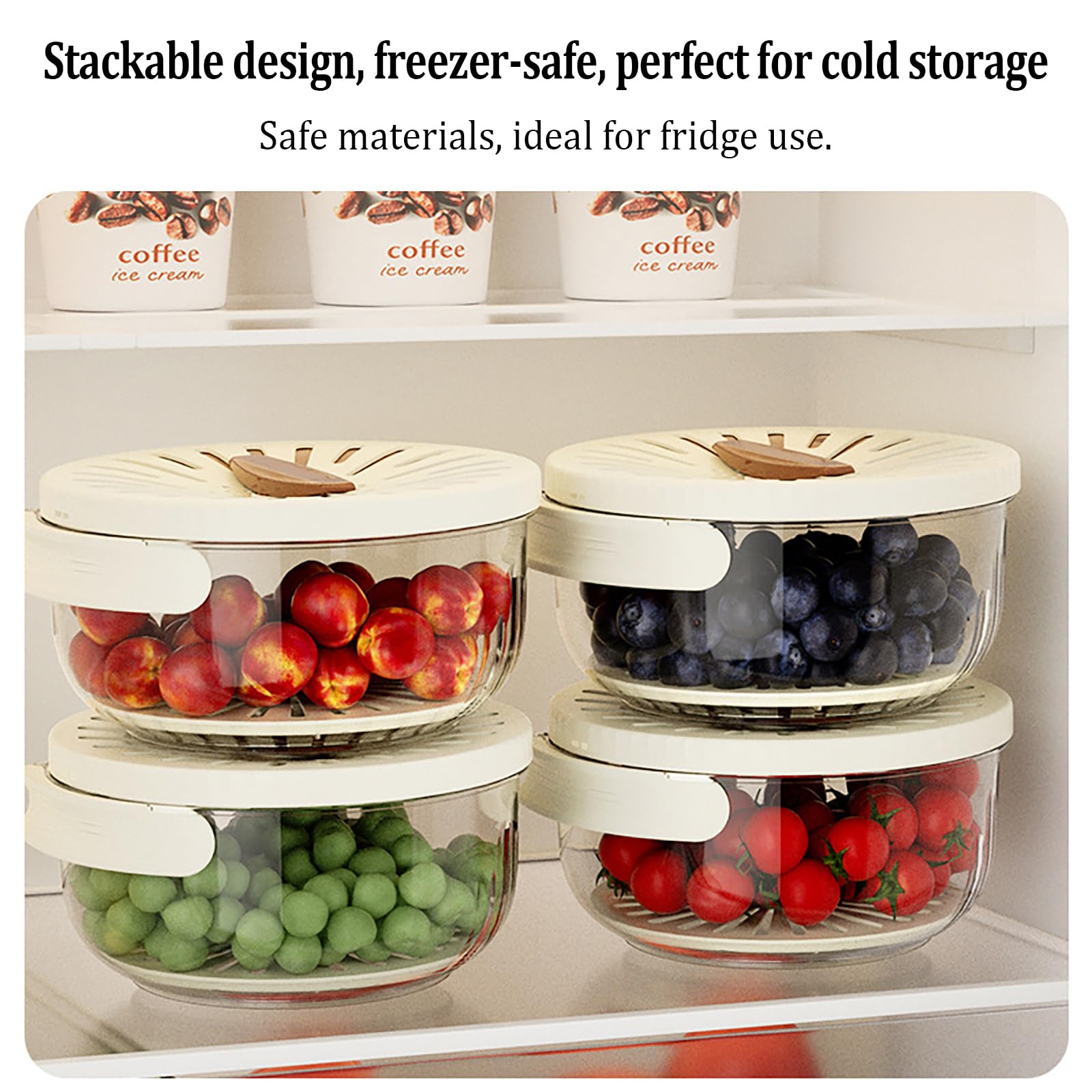 Stainless Steel Fruit and Vegetable Drain Basket with Lid - Dual Layer Kitchen Colander for Washing, Draining, and Storing Produce - Foldable Handle for Easy Storage - Perfect for Salad Prep, Pasta Draining, and Fresh Produce Storage
