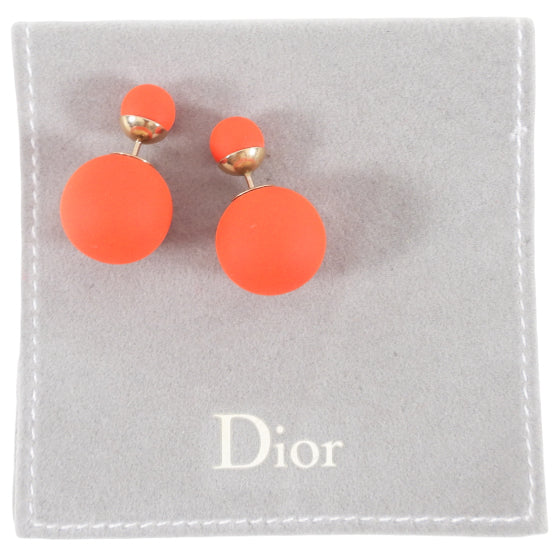 Christian Dior Mise en Dior Tribales Orange Rubber Earrings for Women - Fashion Statement Jewelry for Party, Wedding & Special Occasions