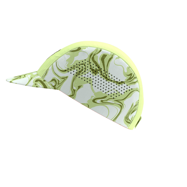 Compressport Unisex Pro Racing Cap - Green Camo/Fluo Red | Lightweight Performance Hat for Running, Cycling & Outdoor Sports