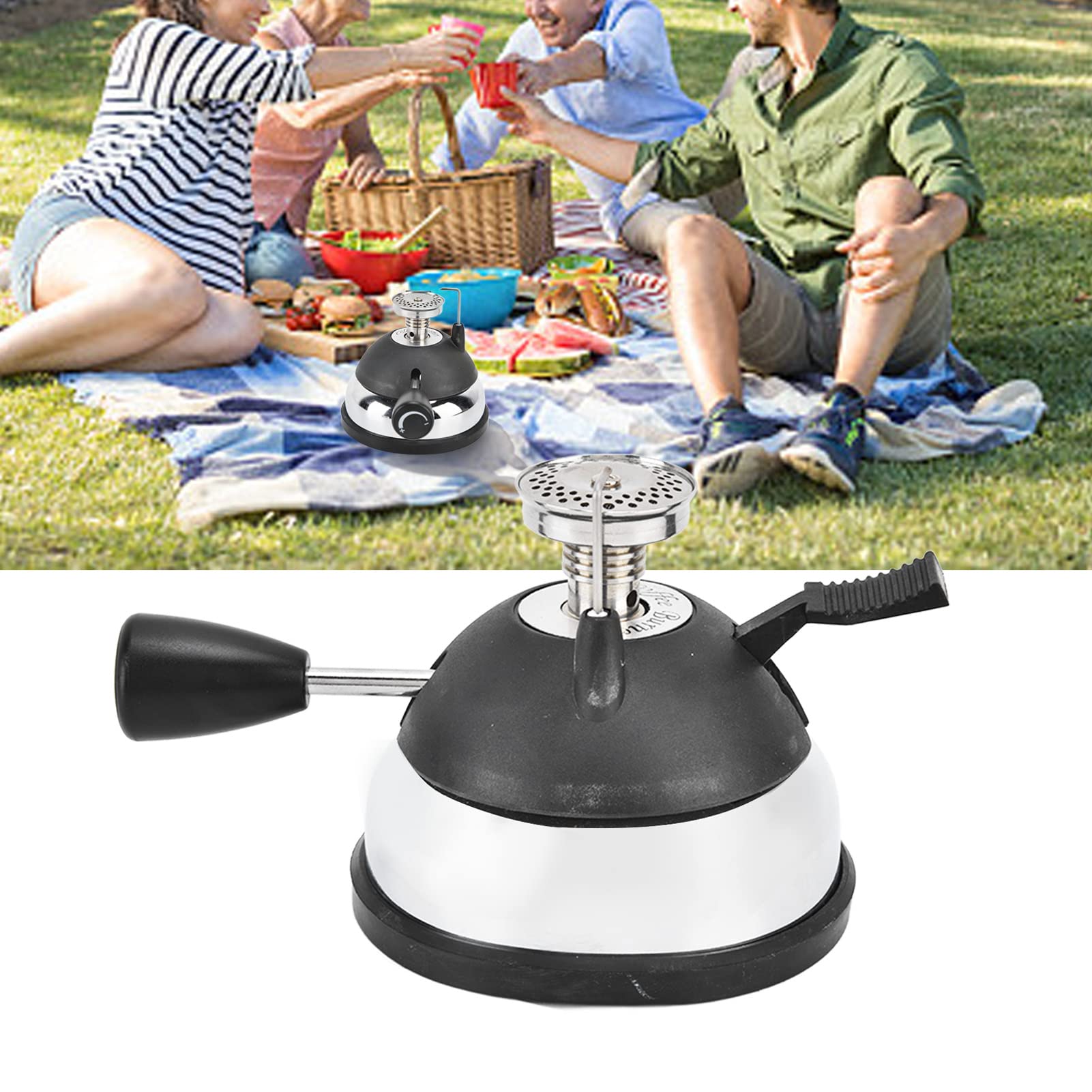 Portable Butane Tabletop Siphon Coffee Maker - Adjustable Flame Stainless Steel Mini Syphon Brewer for Camping, Travel & Outdoor Picnics - Perfect for Coffee Lovers On-The-Go
