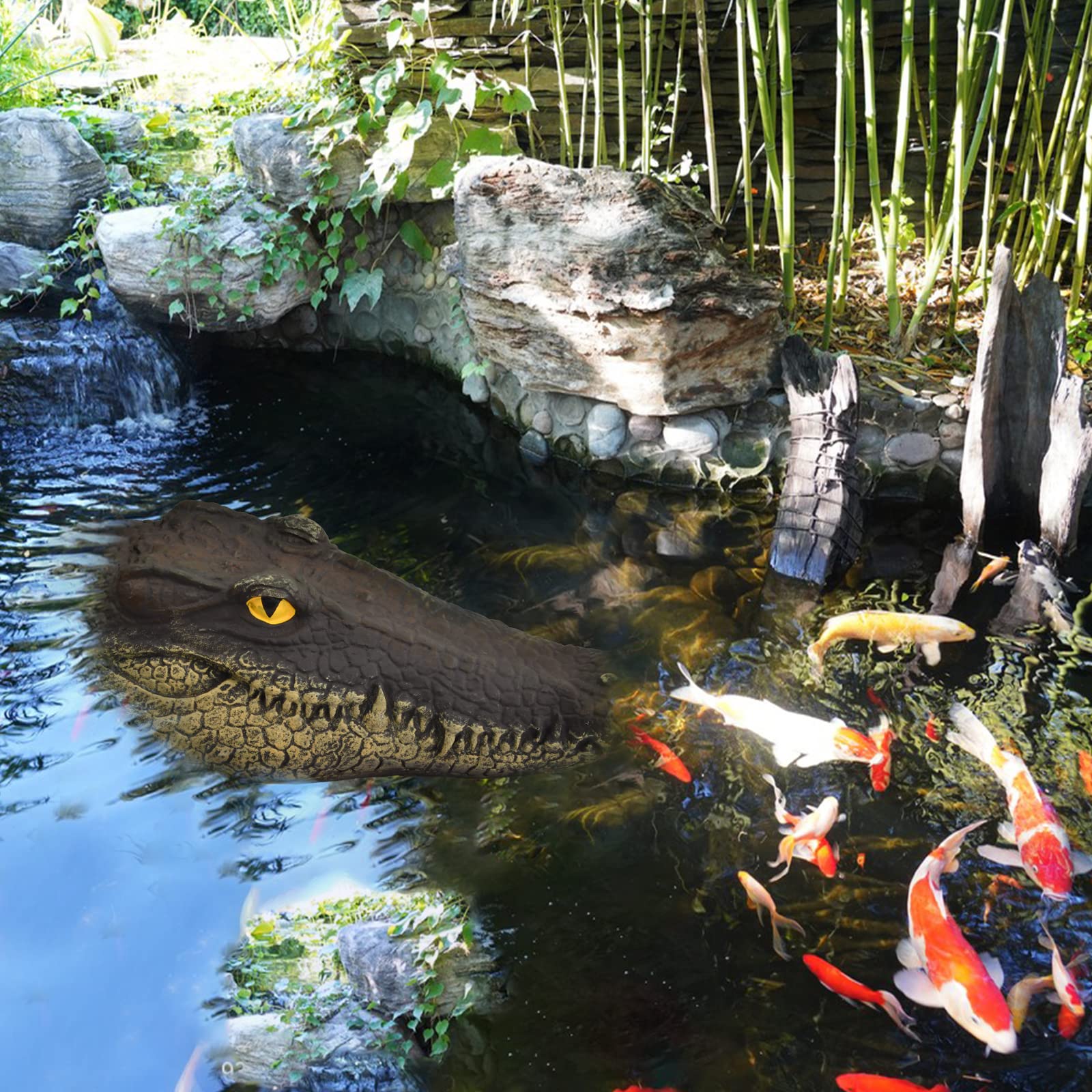 Realistic Floating Alligator Head Decoy for Ponds & Pools - White Mouth Crocodile Float Deterrent for Ducks & Geese - Outdoor Water Garden & Swimming Pool Decoration - Perfect for Wildlife Control & Themed Party Decor