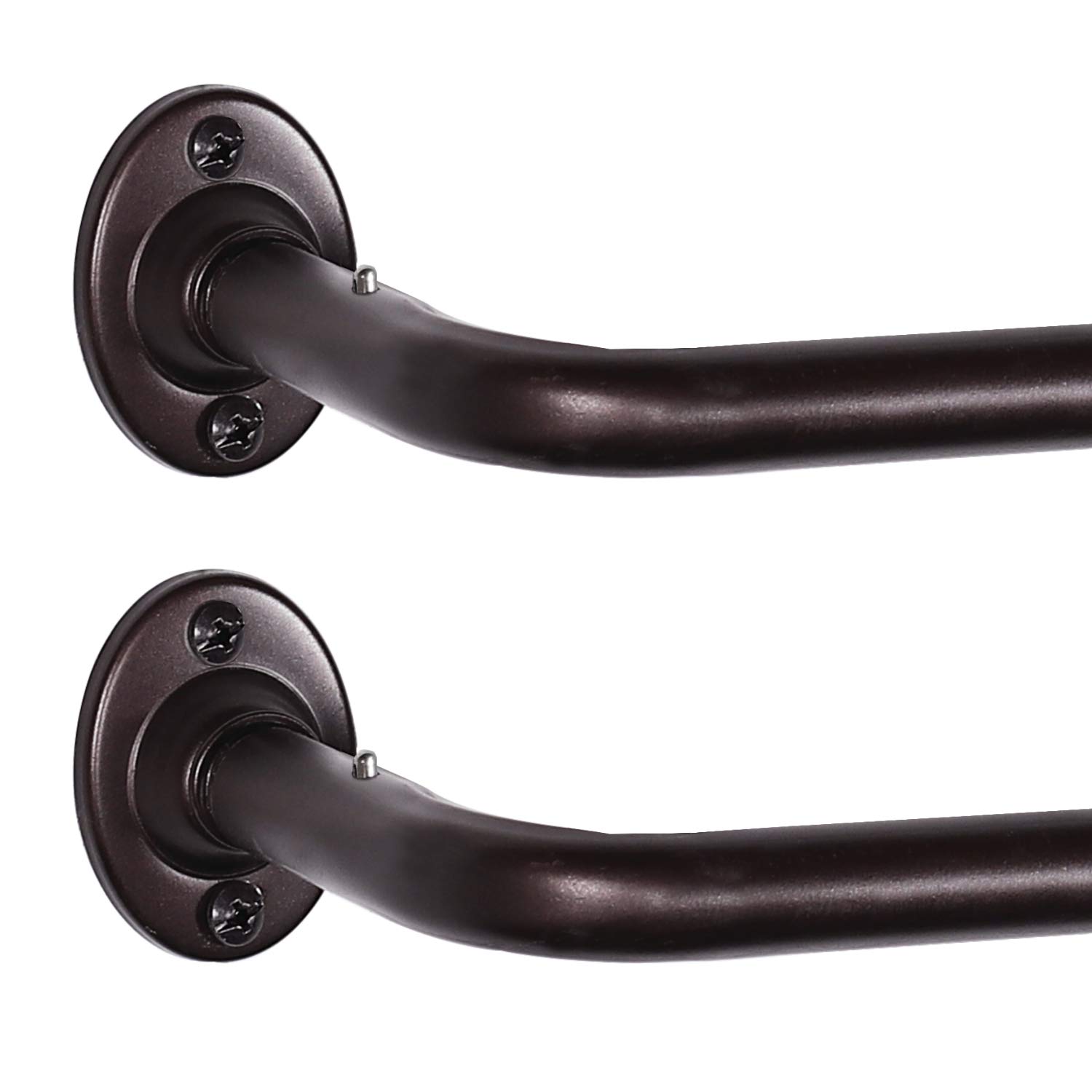 Turquoise 2-Pack Adjustable Wrap Around Curtain Rods (48-86 Inch) - Single Window Blackout Curtain Rod Set for Room Darkening & Privacy - Bronze Finish - Perfect for Bedrooms, Living Rooms & Home Theater Spaces