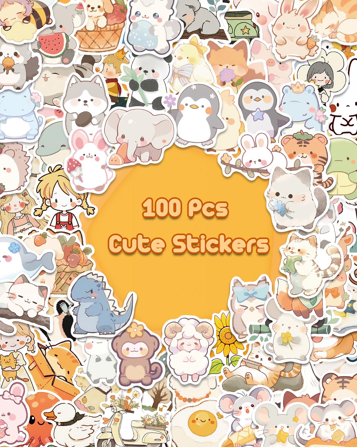 100 Pcs Cute Animal Stickers for Kids - Waterproof Vinyl Decals for Water Bottles, Laptops, Notebooks - Perfect for Classroom Rewards, Birthday Party Favors & Kids Gifts - Fun DIY Decor for School Supplies & Kids' Rooms
