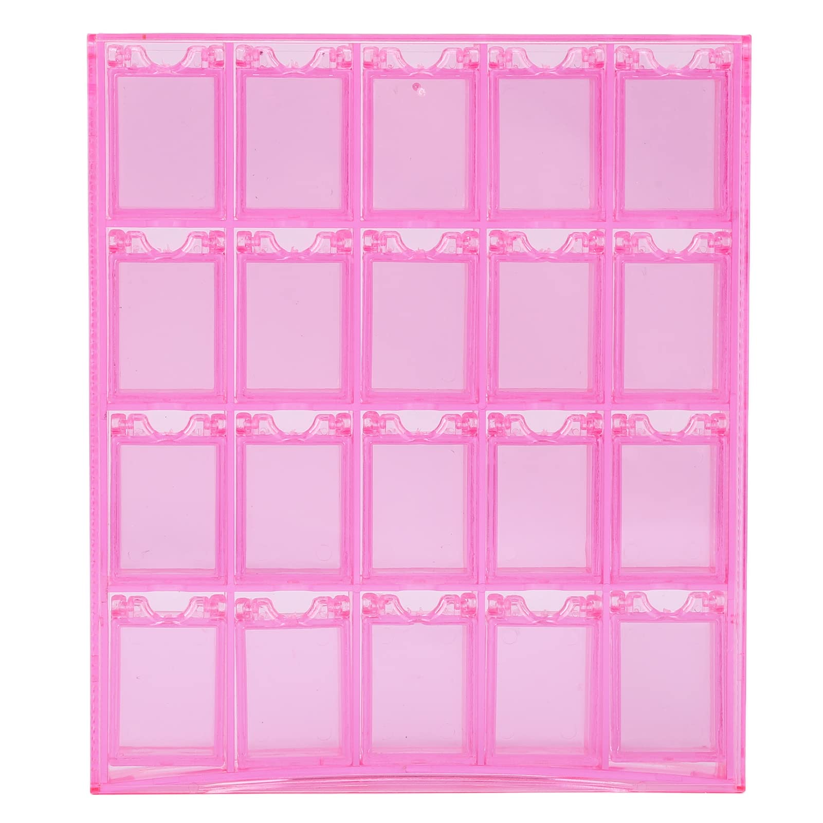 Pink Transparent Waterproof Acrylic Jewelry Storage Box with Nail Grid - Organize Beads, Rings & Nail Art Supplies - Perfect for Travel, Home Decor & Salon Display