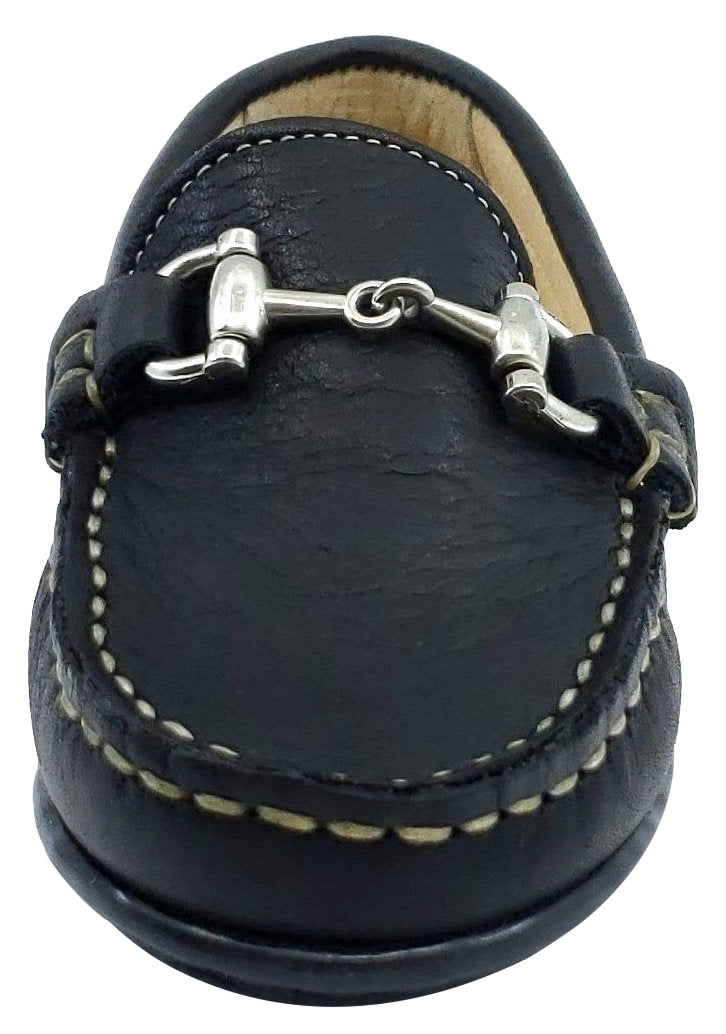 Andanines Boys Leather Chain Loafers - Classic Black Dress Shoes with Non-Slip Rubber Outsole | Formal & Casual Wear for School, Parties, and Special Occasions