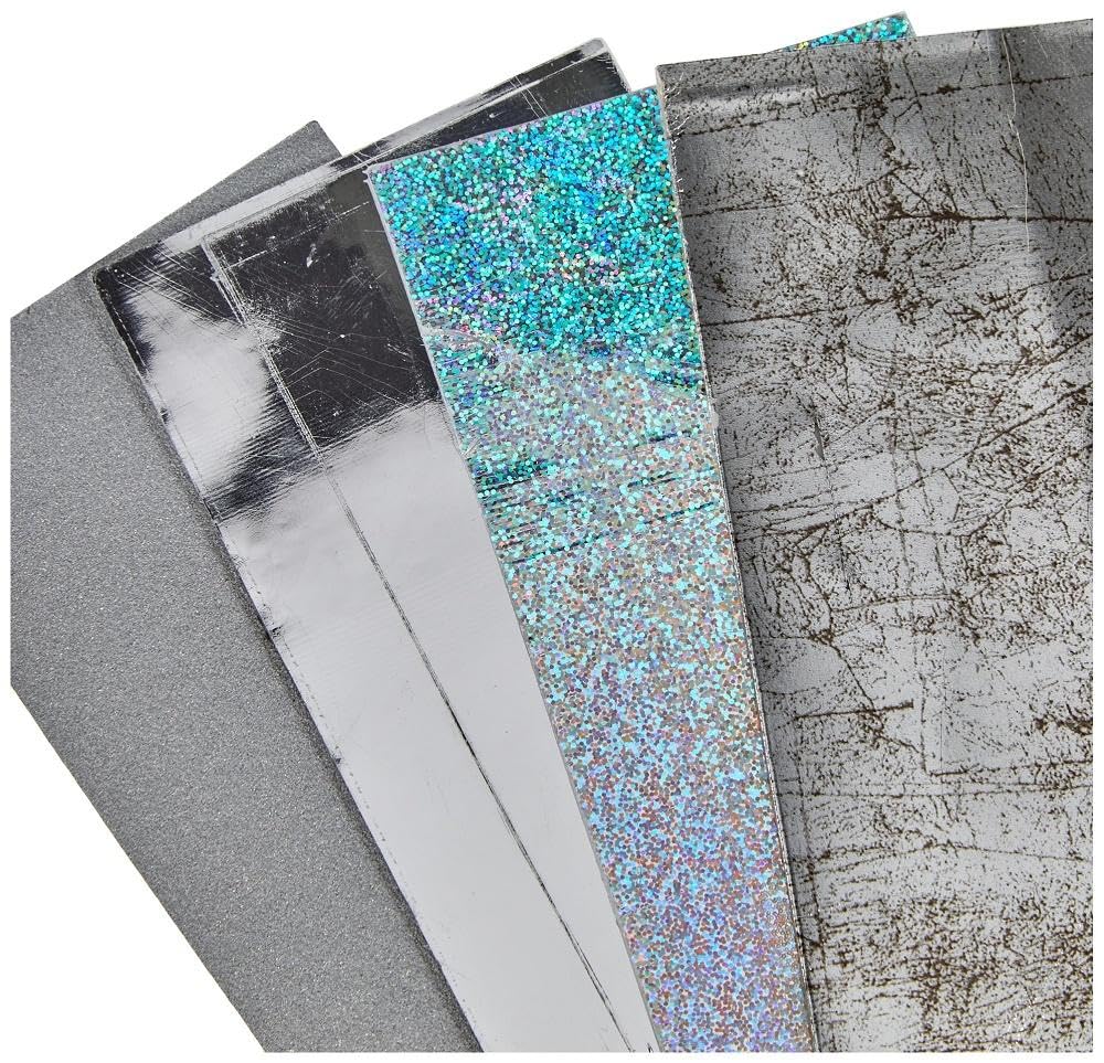 Rayher 4-Pack Silver & Grey Wax Sheets for Candle Making - 20x6.5cm Wax Embellishments for DIY Candles, Soap Making & Home Decor Crafts (31439000) - Perfect for Wedding Centerpieces, Holiday Decor & Gift Wrapping