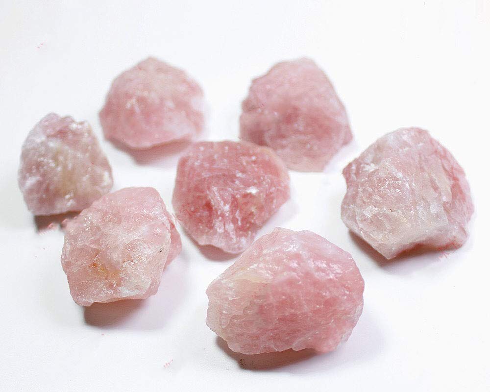 Natural Rose Quartz Crystal Raw Stones 1kg - Bulk Rough Rocks for Tumbling, Polishing, Wire Wrapping Jewelry Making - Healing Crystals for Reiki, Wicca, Meditation - Aquarium Decor & Home Decoration (Perfect for DIY Crafts, Spiritual Healing & Fish Tank Landscaping)
