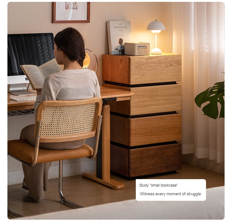 Premium Black Walnut, Cherry & Oak Solid Wood Nightstand with Customizable Storage | Modern Bedside Table for Bedroom, Living Room & Office