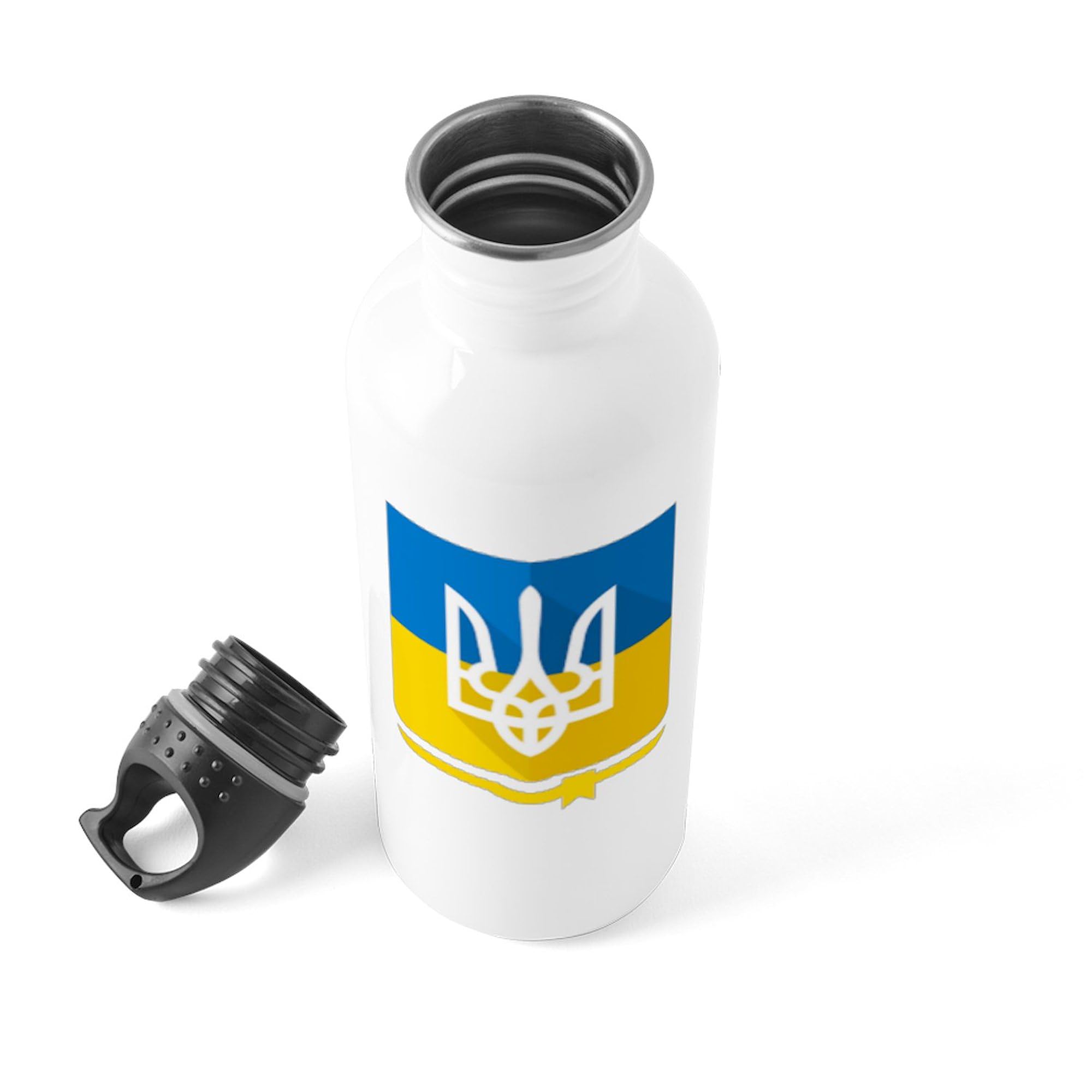 Ukraine Flag 1.0L (34 oz) Stainless Steel Water Bottle - Insulated, Leakproof & Durable - Perfect for Travel, Gym & Outdoor Activities