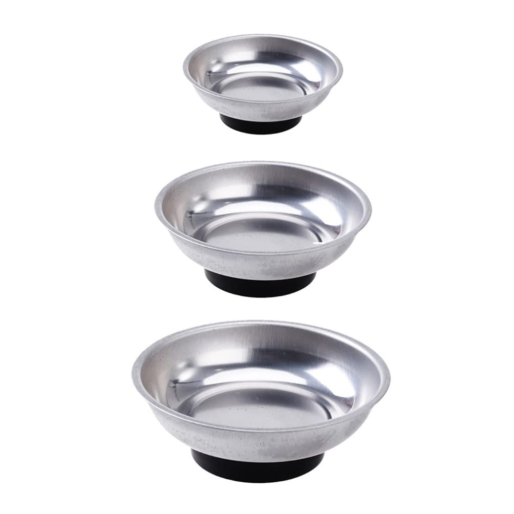 3-Piece Magnetic Tool Tray Set - Heavy Duty Magnetic Screw Holder & Parts Bowl for Mechanics - Perfect for Auto Repair, DIY Projects & Workshop Organization