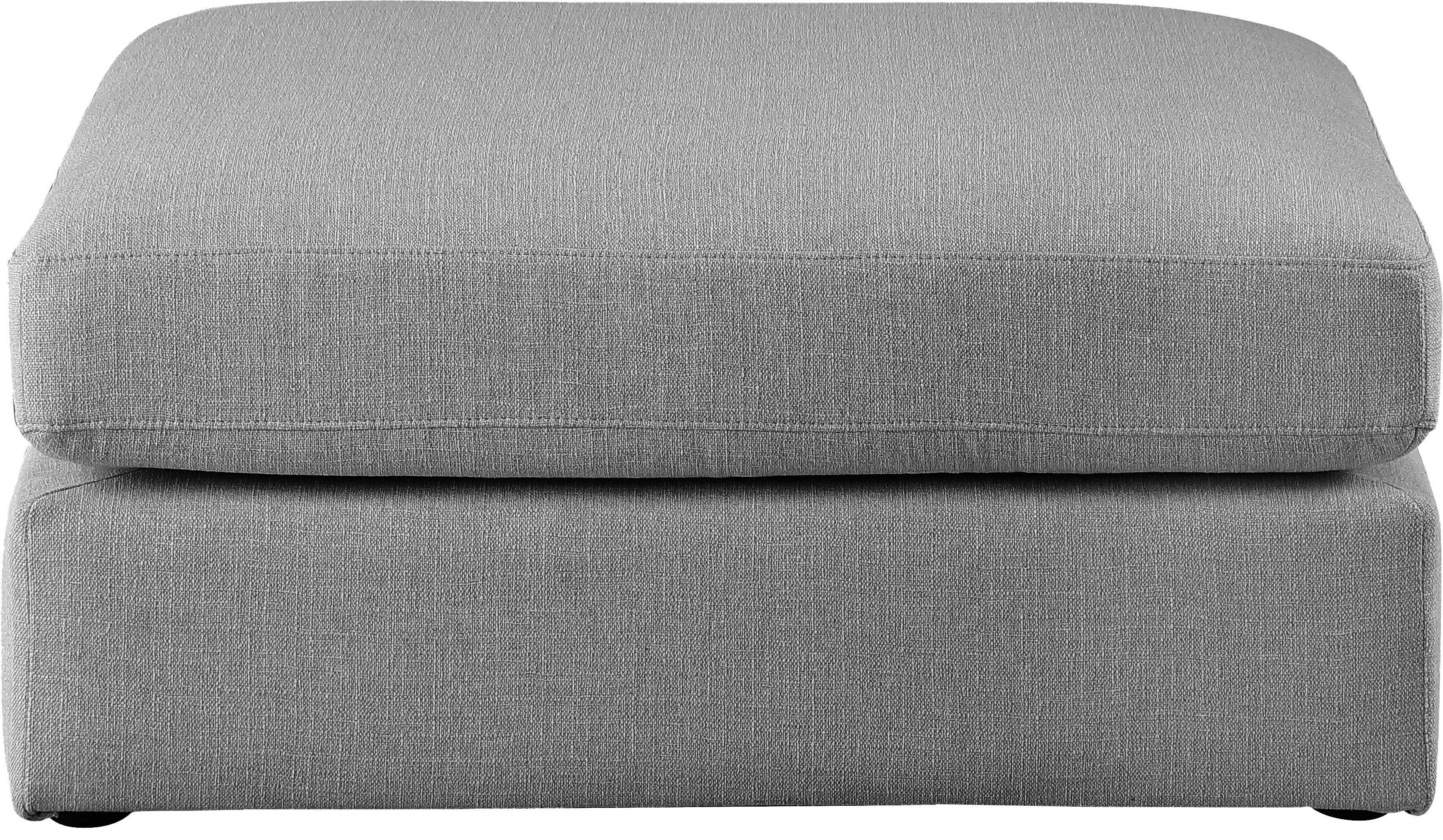 Beckham Durable Linen Textured Fabric Ottoman Footrest - Perfect for Living Room, Bedroom & Home Decor