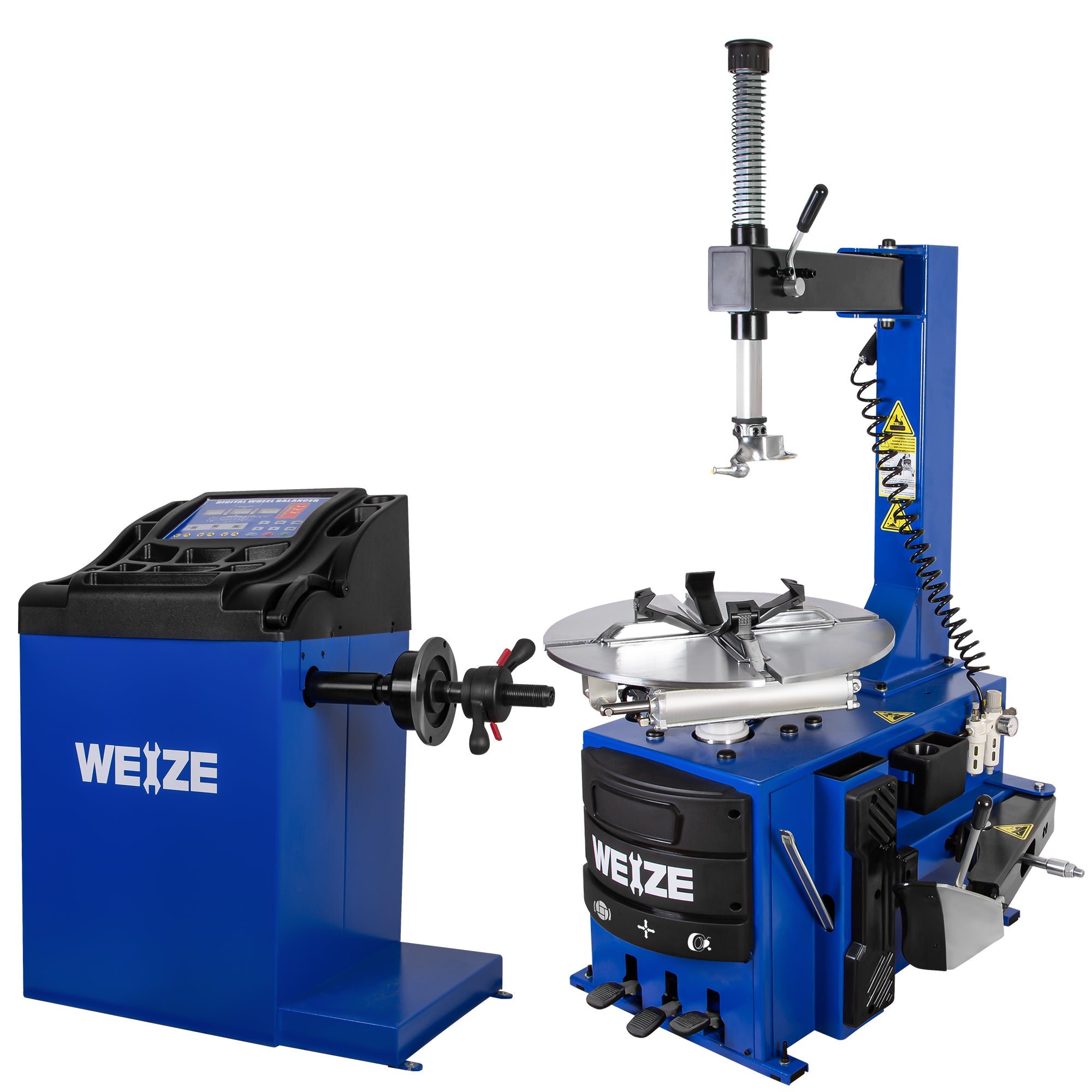WEIZE 2 HP Heavy Duty Swing Arm Tire Changer & Wheel Balancer Combo Kit - Perfect for Auto Repair Shops, Tire Stores & Home Garages