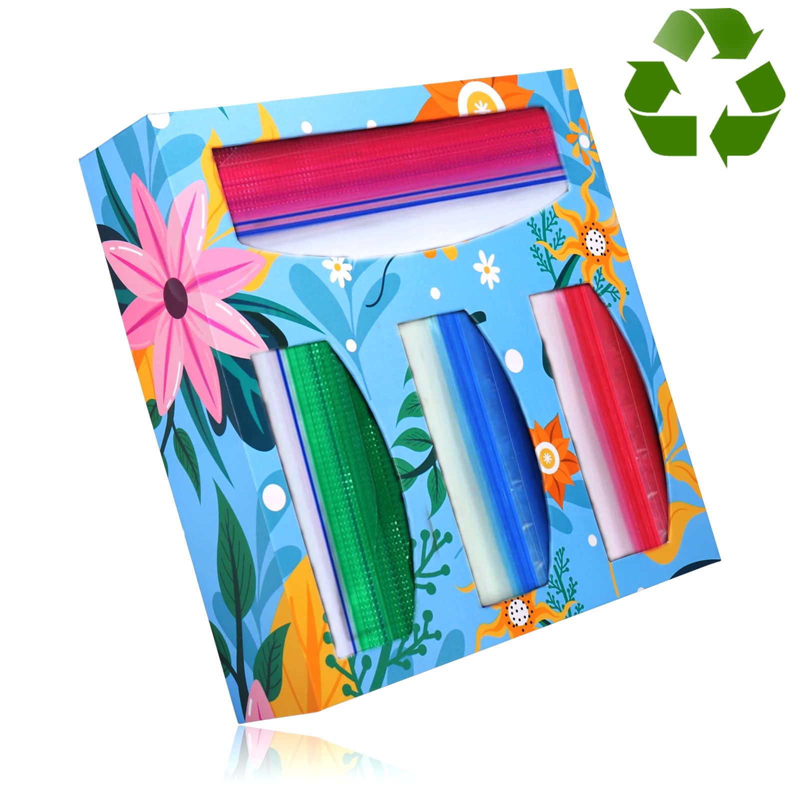 Ziplock Bag Organizer for Kitchen Drawer - Sandwich, Snacks & Fruits Storage (Flower) - Perfect for Food Prep & Pantry Organization