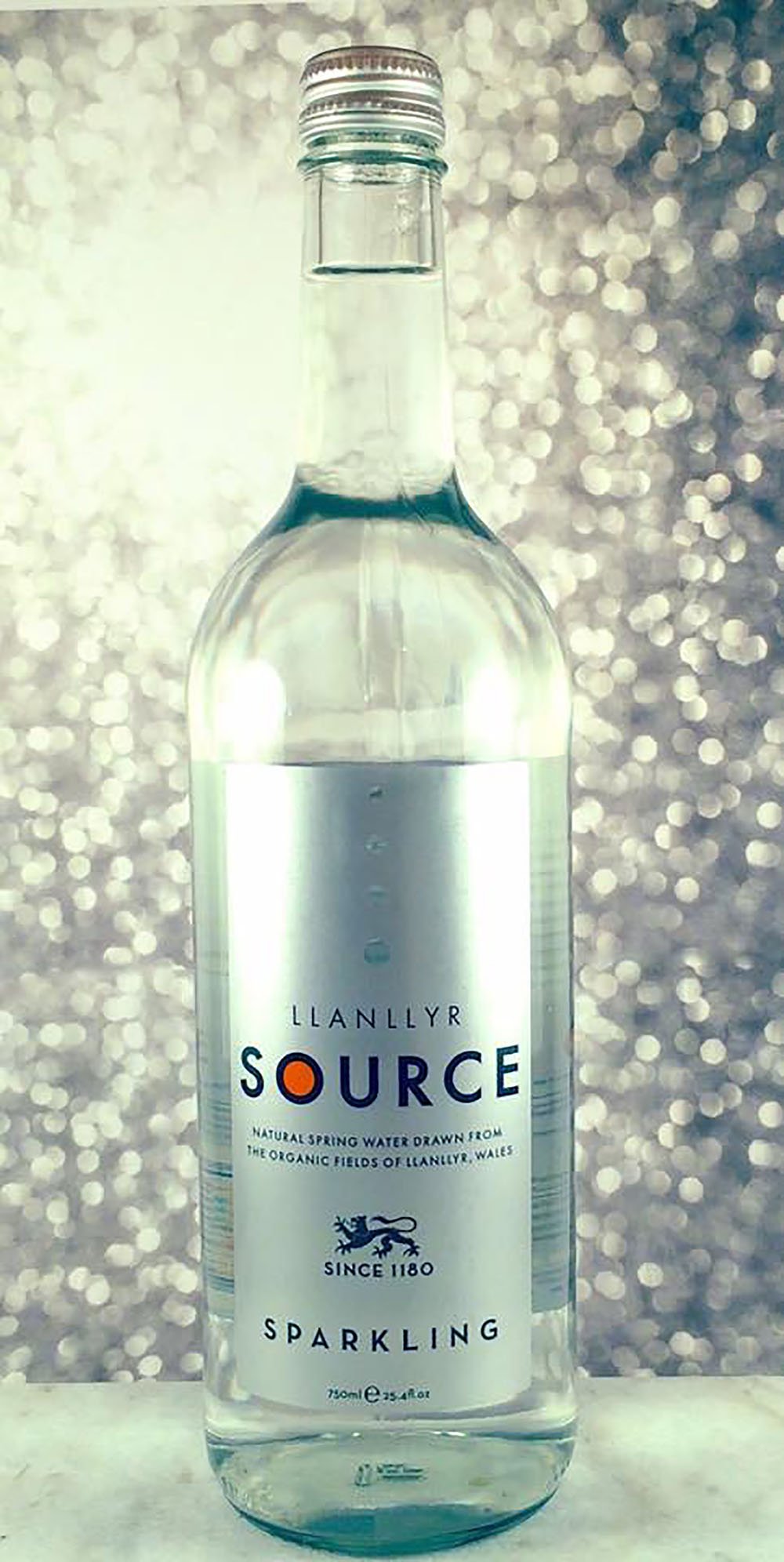 Llanllyr Source Sparkling Natural Spring Water - 12 Glass Bottles (25.4 fl oz each) | Premium Mineral Water for Parties, Weddings & Gourmet Dining | Vegan & Gluten-Free