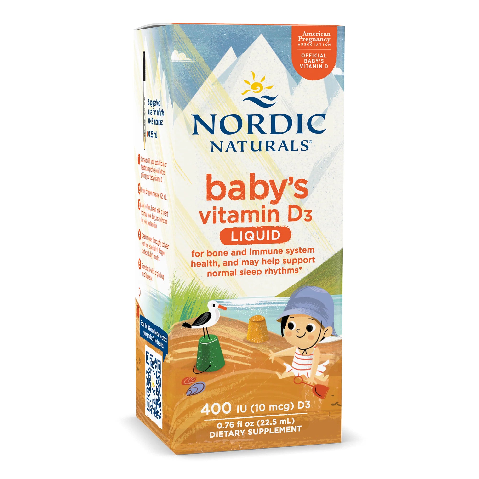 Organic Baby Vitamin D3 Drops - 400 IU Liquid Supplement for Infants & Toddlers - Supports Strong Bones & Immune Health - Perfect for Breastfed Babies & Daily Wellness Routine