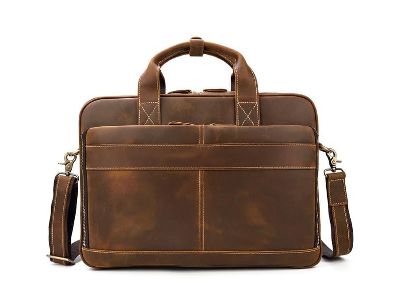 15 Inch Women's Brown Leather Laptop Bag - Stylish & Durable Work Tote for Business, Office & Travel - Perfect for Professionals & Students