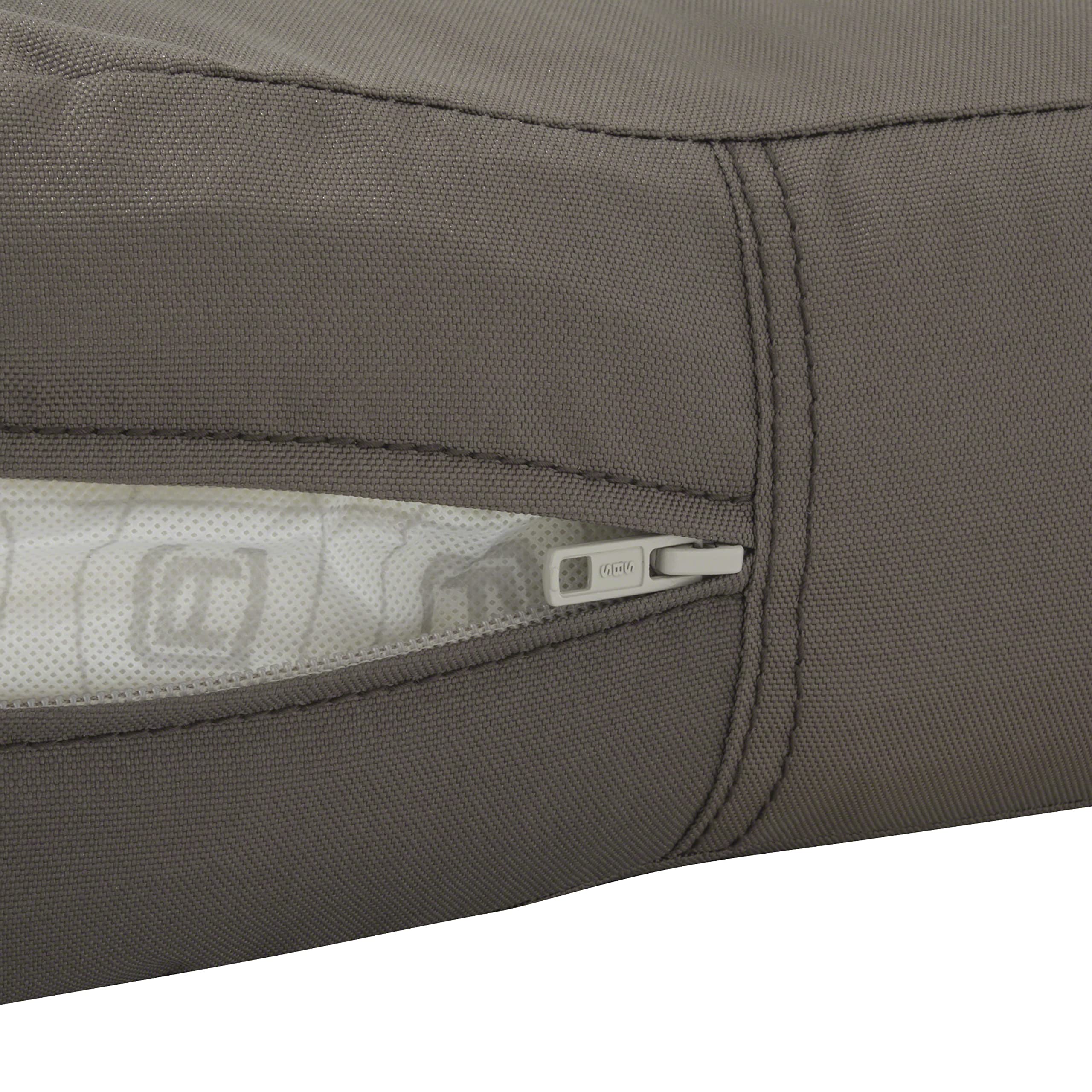 Classic Accessories Ravenna Rectangular Patio Seat Cushion Slip Cover - Dark Taupe, 21