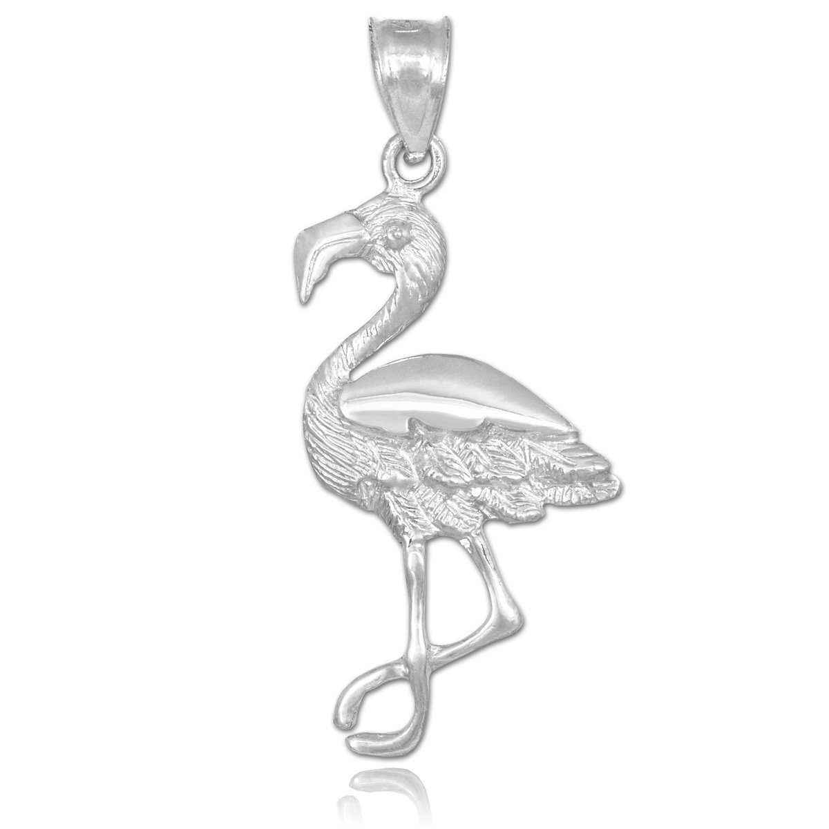 925 Sterling Silver Flamingo Charm Pendant Necklace for Women - Elegant Animal Jewelry Gift for Her - Perfect for Beach Vacations, Summer Outfits & Tropical Themed Parties