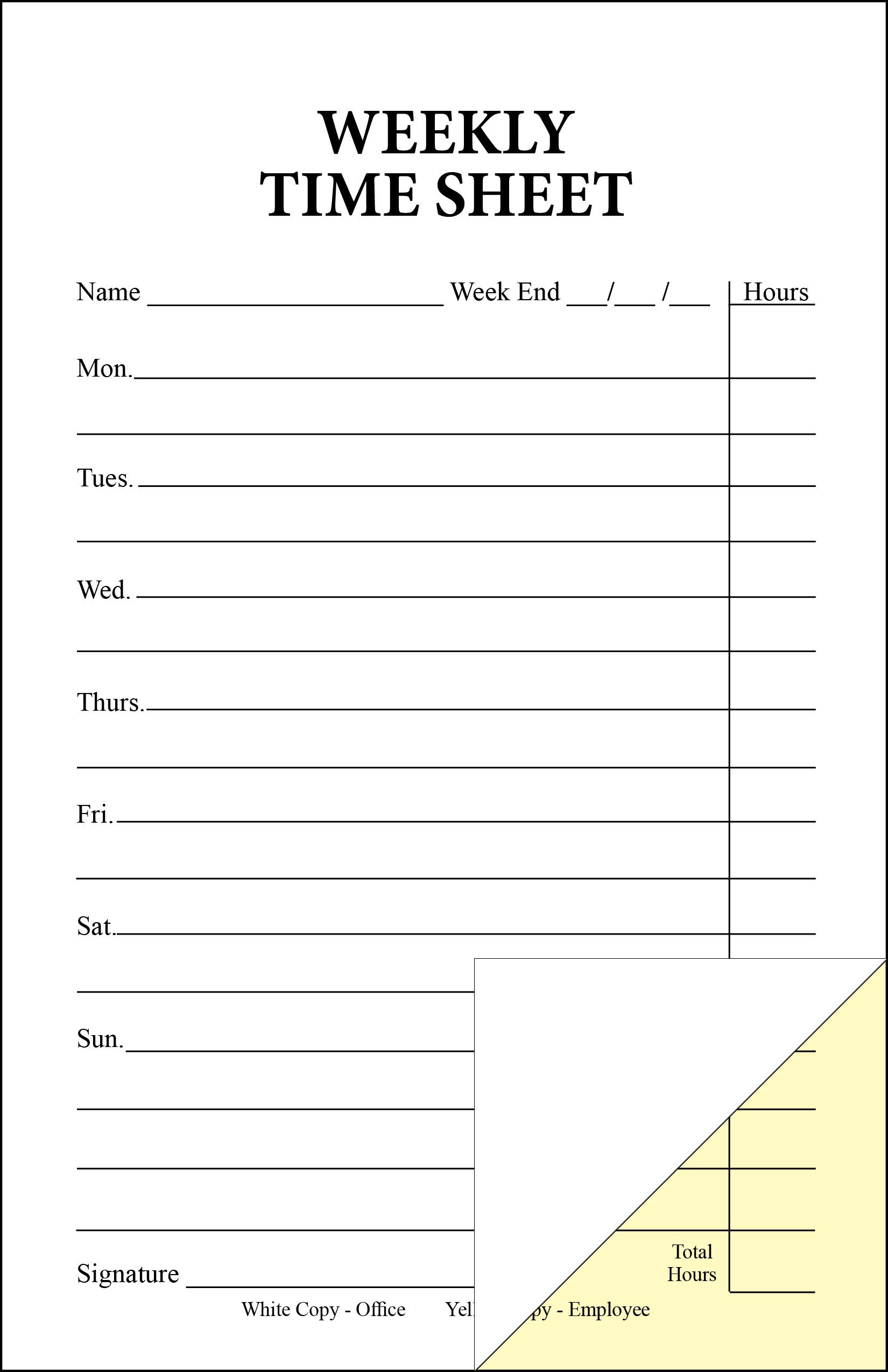 100 Pack Weekly Time Sheets on 2-Part Carbonless Paper - Perfect for Employee Hours Tracking, Payroll Management & Small Business Office Use