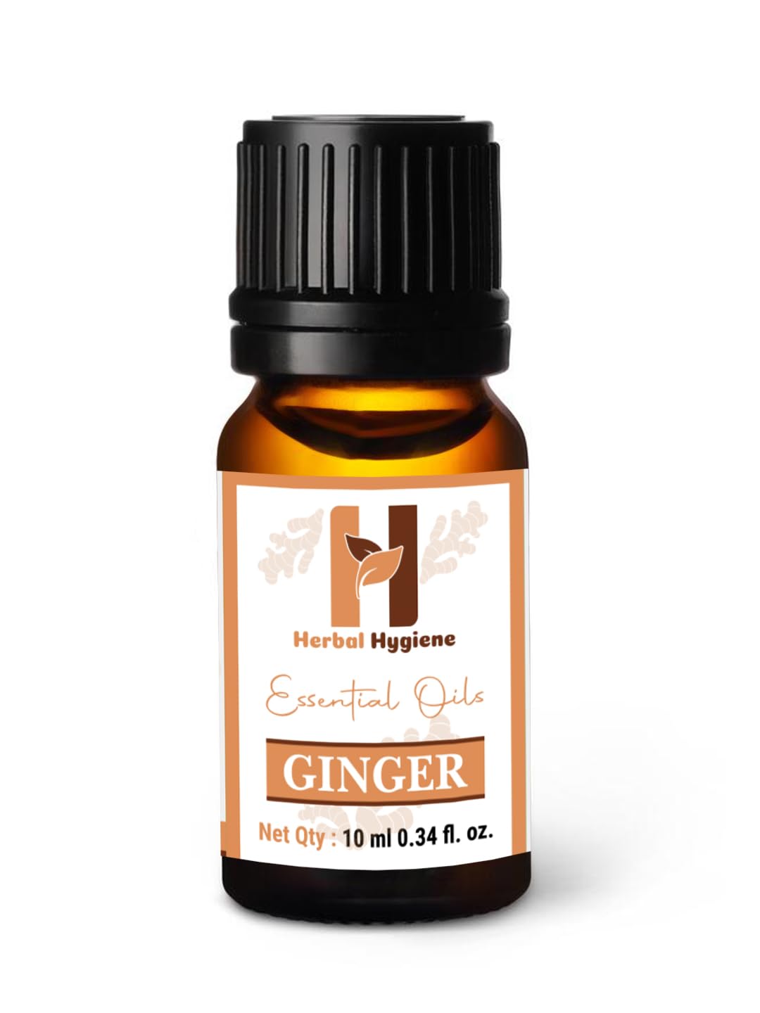 100% Pure Natural Undiluted Ginger Essential Oil for Skin Care, Hair Growth & Weight Loss - 10ml | Aromatherapy, Massage & DIY Beauty Recipes