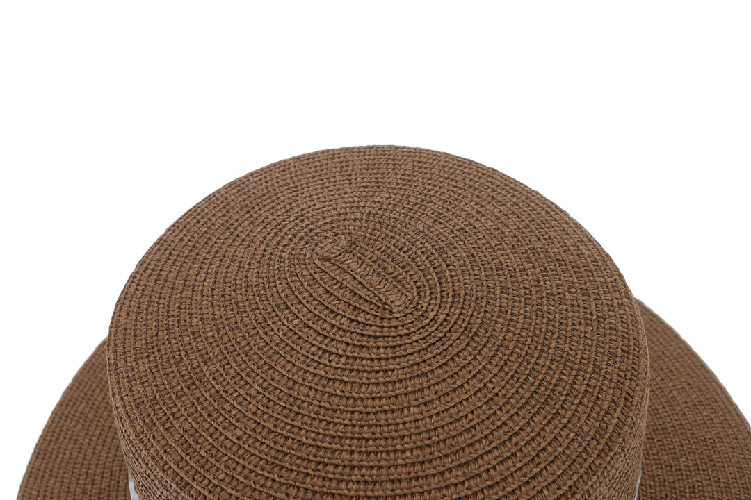 Dark Brown Fern Lei Hat - Stylish Lily Hat for Women - Perfect for Beach, Luau, and Summer Parties