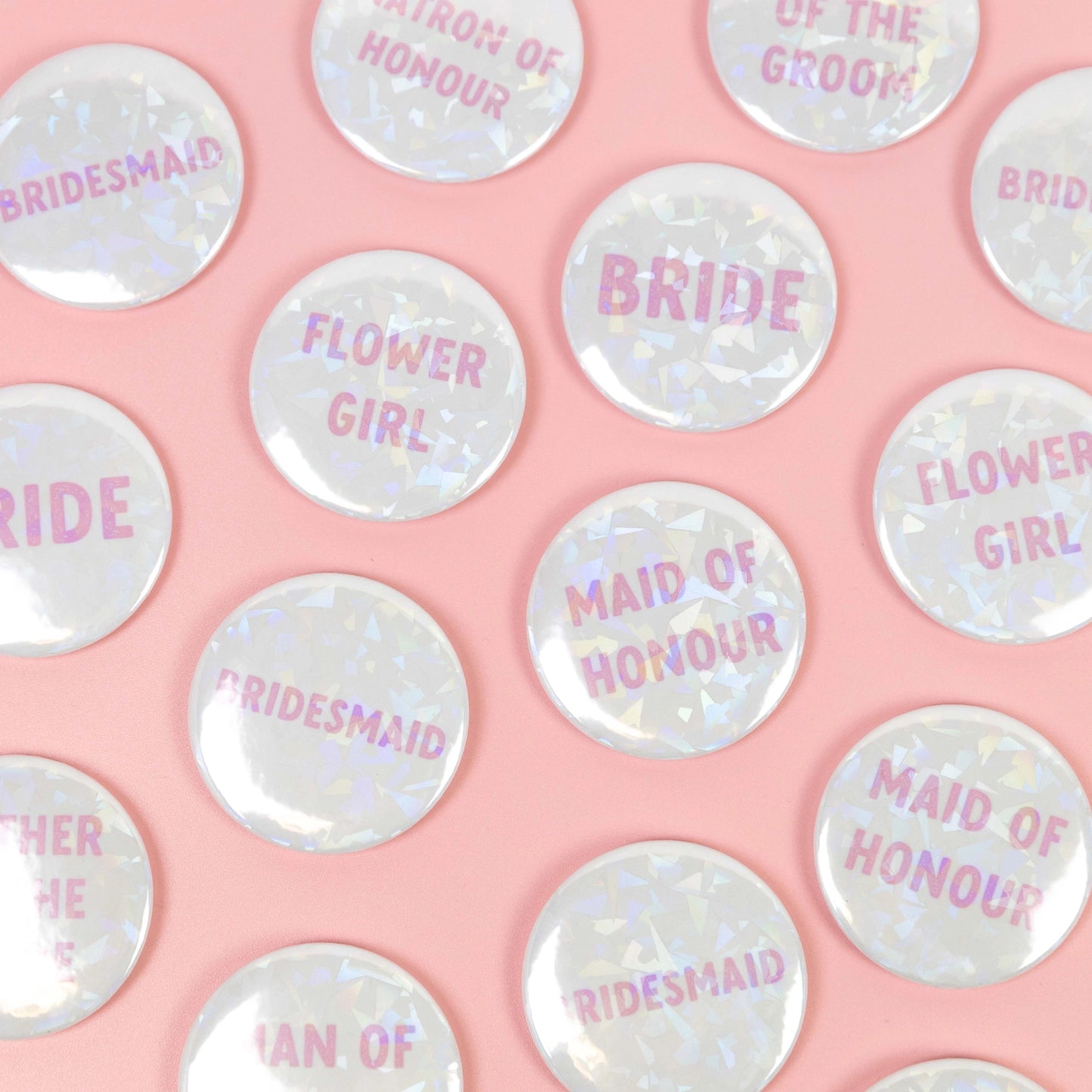 Custom Holographic Bridesmaid Badge - Personalized Wedding Party Accessory for Bridesmaids, Maid of Honor & Bachelorette Parties - Perfect for Bridal Showers, Wedding Favors & Special Events