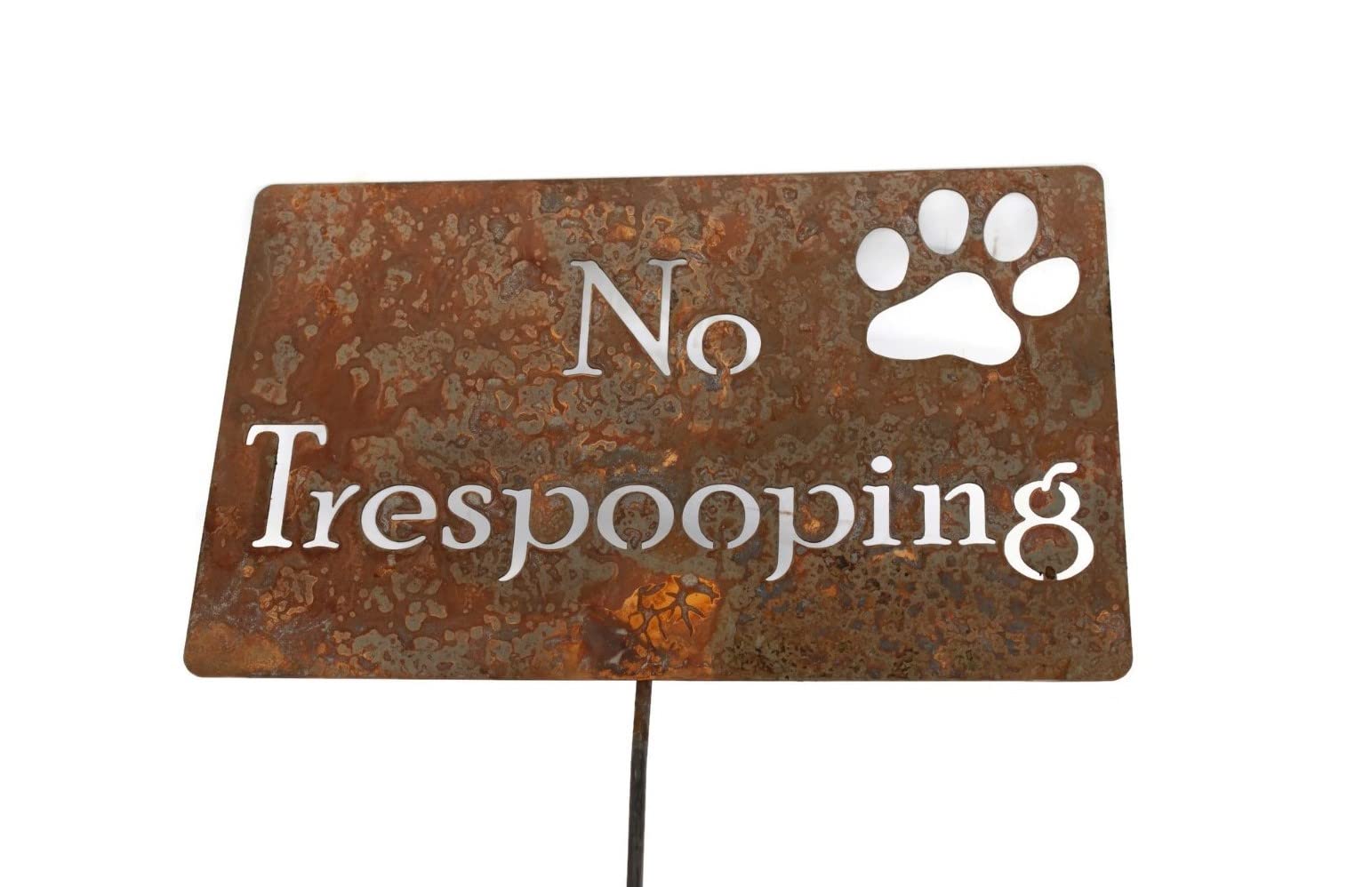 Funny No Trespooping Garden Stake - 20 to 33 Inches Tall (Large 28