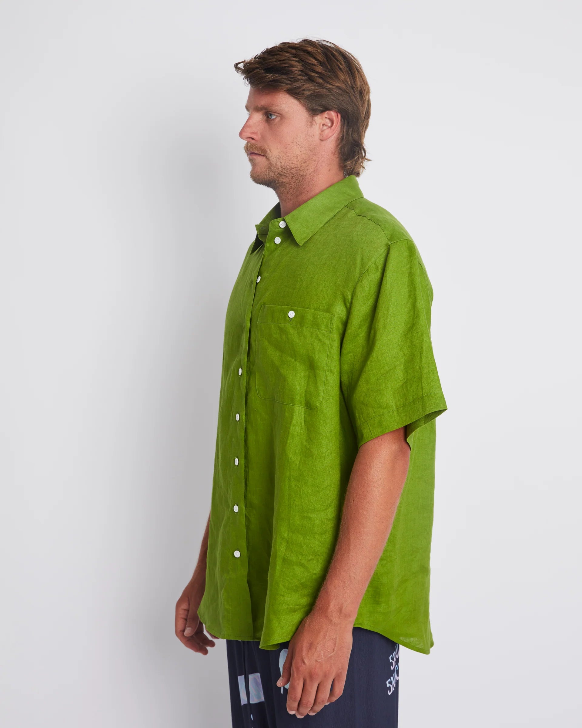 Big Olive Shirt for Men - Comfortable Oversized Casual Button-Up Shirt - Perfect for Relaxing at Home or Outdoor Adventures