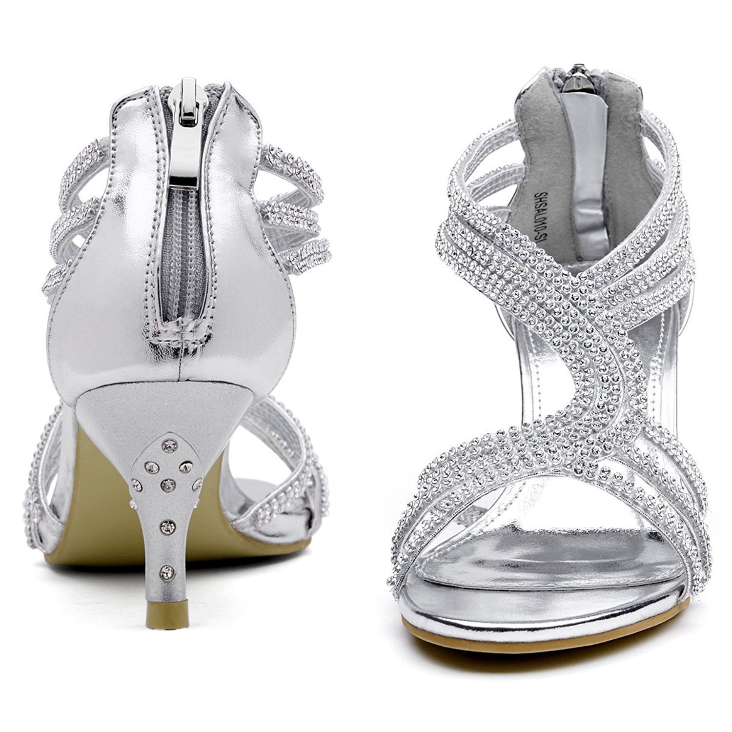 2 Pairs Women's Low Heel Wedding Sandals - Comfortable Dress Shoes for Bride, Party & Dance - US Size 6 - Perfect for Wedding Ceremony, Reception & Special Occasions