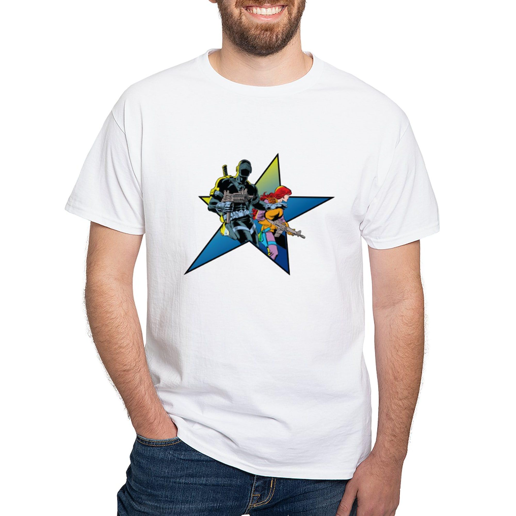 **G.I. Joe Snake Eyes and Scarlett Men's Graphic T-Shirt - 100% Cotton Classic White Tee for Casual Wear & Fan Collectibles**